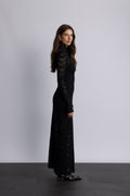 Olivia Bodycon Maxi Lace Dress - Svart