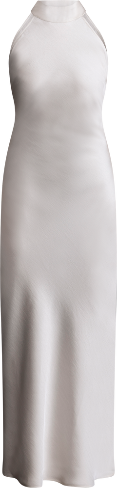Lola Satin Halter Maxi Dress - Creme