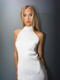 Lola Satin Halter Maxiklänning - Creme