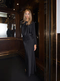 Billie Maxi Satin Dress - Svart
