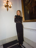 Olivia Bodycon Maxi Lace Dress - Svart