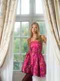 Tove Bandeau Brocade Dress - Rosa