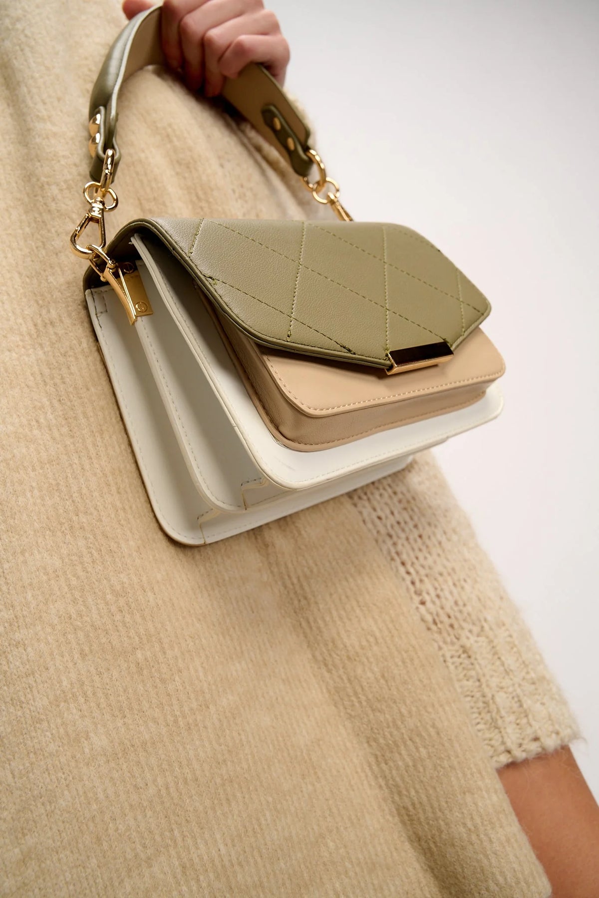 Blanca Bag Medium - Army/White/Beige