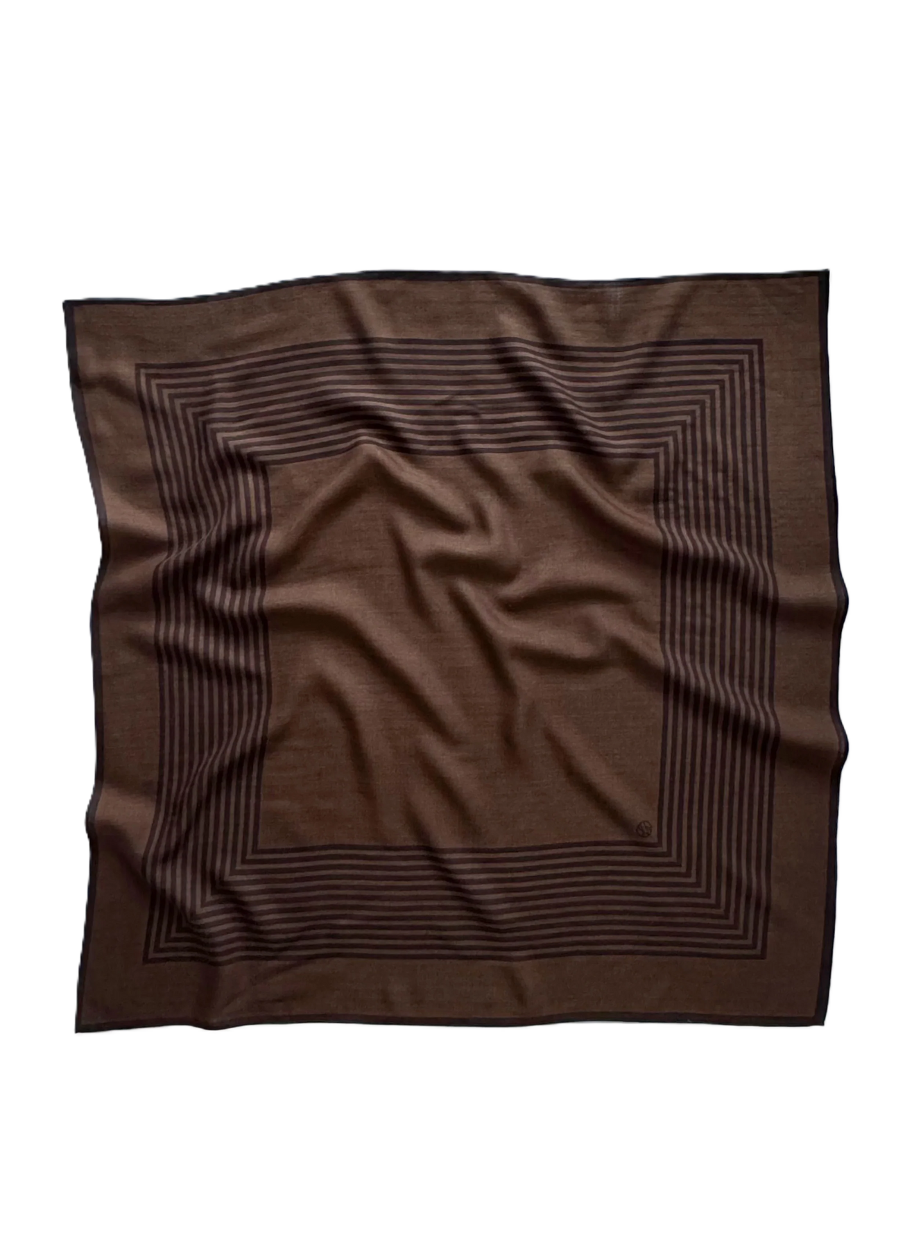 Wool Striped Scarf - Brun