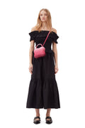 Cotton Poplin Off-Shoulder Smock Top - Svart
