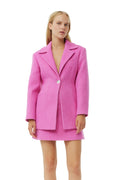 Twill Wool Suiting Fitted Blazer - Fiji Flower