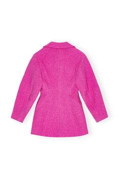 Twill Wool Suiting Fitted Blazer - Fiji Flower