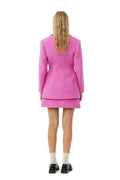 Twill Wool Suiting Fitted Blazer - Fiji Flower