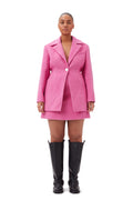 Twill Wool Suiting Fitted Blazer - Fiji Flower