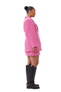 Twill Wool Suiting Fitted Blazer - Fiji Flower