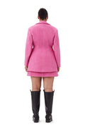 Twill Wool Suiting Fitted Blazer - Fiji Flower