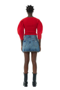 Cotton Poplin Smock Blouse - Racing Red