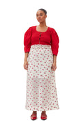 Cotton Poplin Smock Blouse - Racing Red