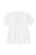 Cotton Poplin Tie String Mini Dress - Bright White