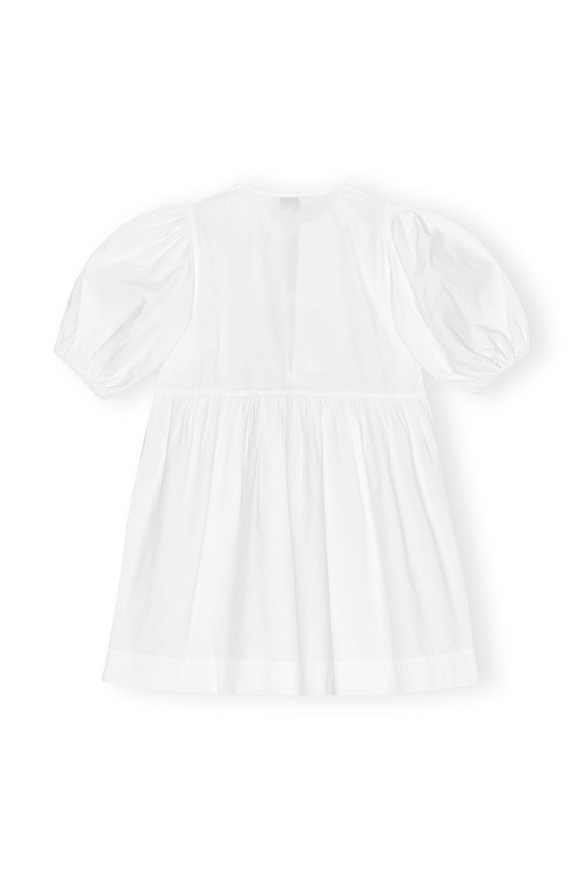 Cotton Poplin Tie String Mini Dress - Bright White