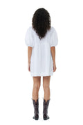 Cotton Poplin Tie String Mini Dress - Bright White