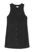 Light Twill Suiting Mini Dress - Black