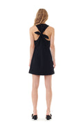 Light Twill Suiting Mini Dress - Black
