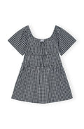 Seersucker Check Mini Layer Dress - Egret