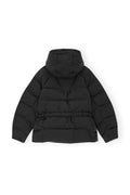 Tech Seersucker Oversized Puffer Jacket - Black