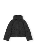 Nylon Tech Puffer Short Jacket - Black