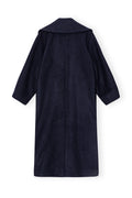 Boiled Wool Large Collar Coat - Sky Captain