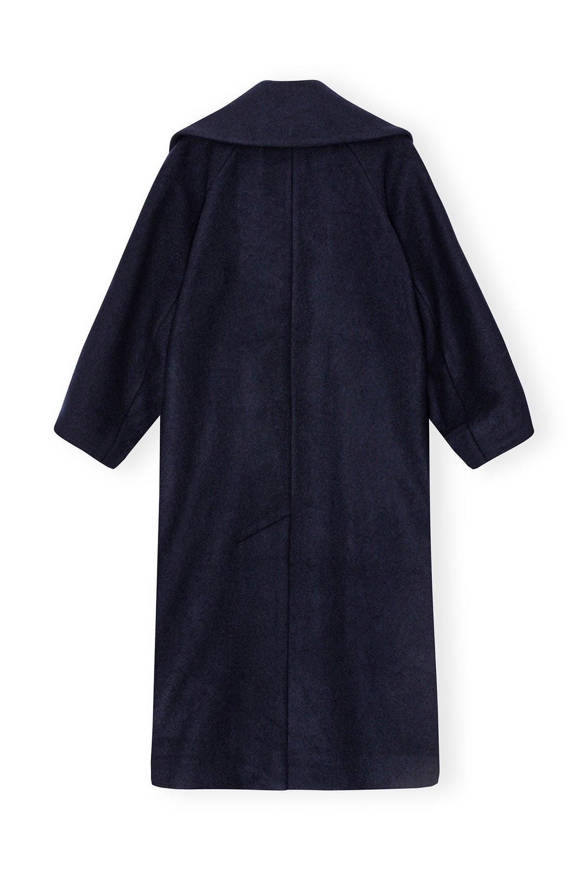 Boiled Wool Large Collar Coat - Sky Captain