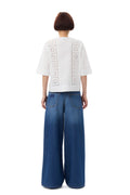 Broderie Anglaise Tie Blouse - Bright White
