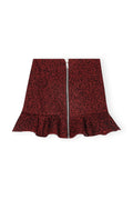 Herringbone Wool Mini Skirt - Winery