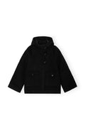 Boiled Wool Midi Jacket - Sky Captain