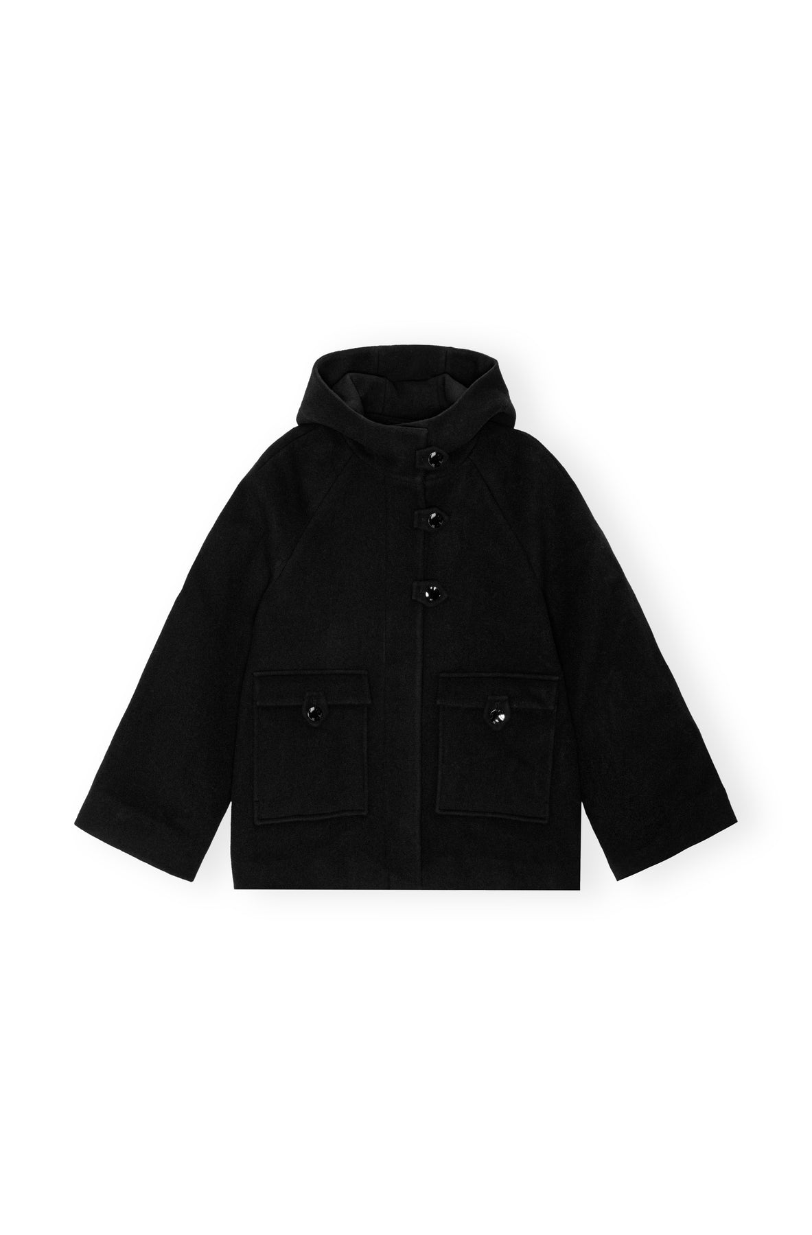 Boiled Wool Midi Jacket - Sky Captain