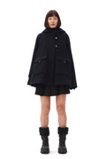 Boiled Wool Midi Jacket - Sky Captain