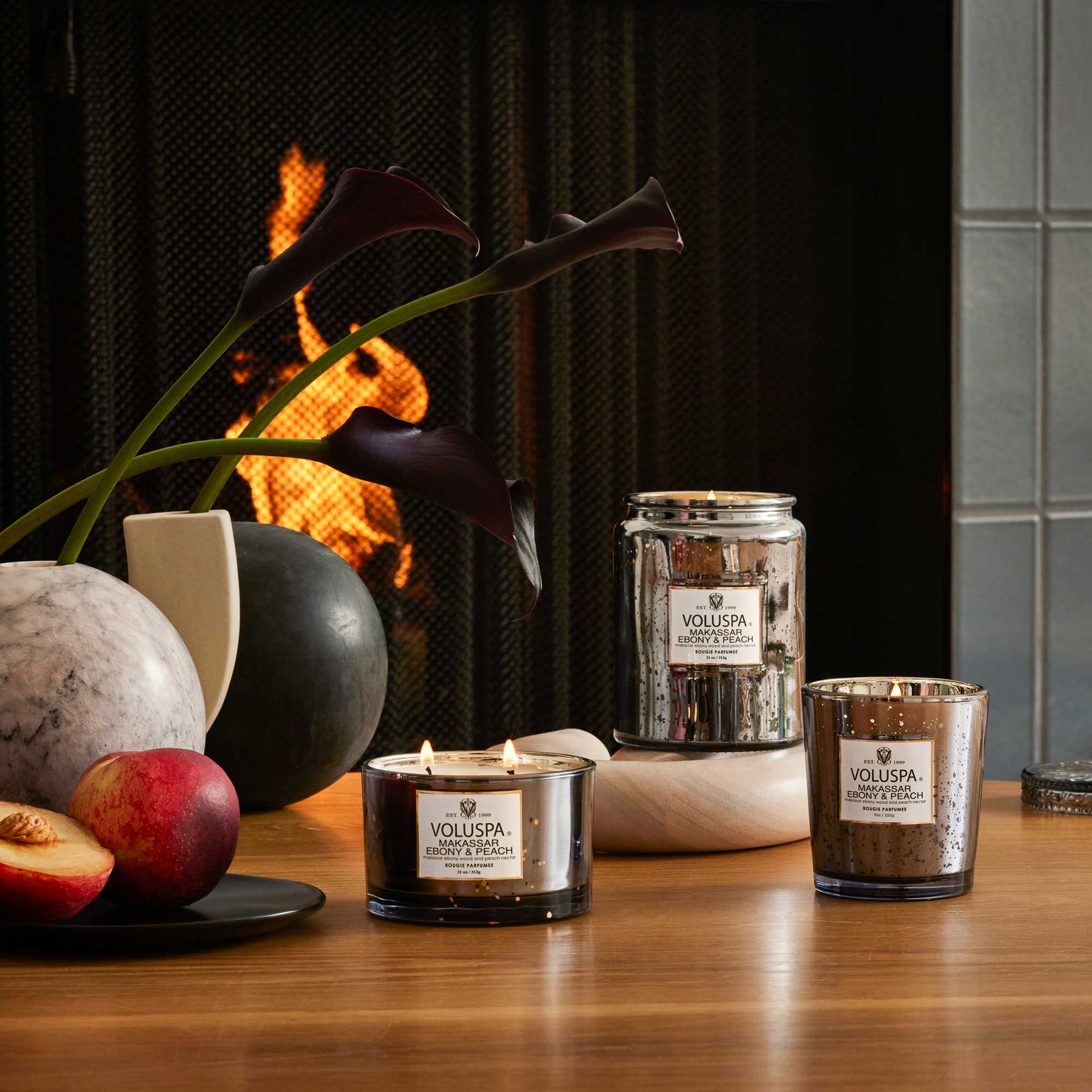 Classic Boxed Candle - Makassar Ebony & Peach