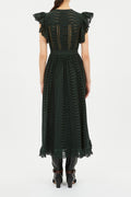 Olga Flutter Sleeve Midi Dress - Cypress