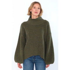 Fam Patch Short Sweater - Winter Moss