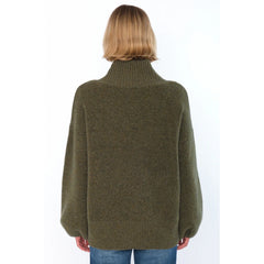 Fam Patch Short Sweater - Winter Moss