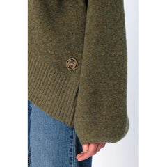 Fam Patch Short Sweater - Winter Moss