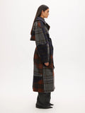 Wool Trench Coat - Dark Patchwork Check