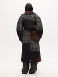 Wool Trench Coat - Dark Patchwork Check