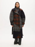 Wool Trench Coat - Dark Patchwork Check