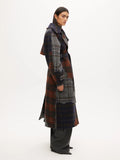 Wool Trench Coat - Dark Patchwork Check