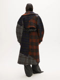 Wool Trench Coat - Dark Patchwork Check