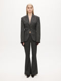 Hourglass Blazer - Grå Pinstripe