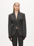 Hourglass Blazer - Grå Pinstripe