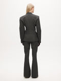 Hourglass Blazer - Grå Pinstripe