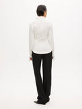 Fitted Bustier Shirt - White Pinstripe