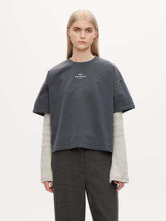 Logo Boxy-Fit Tee - Anthra