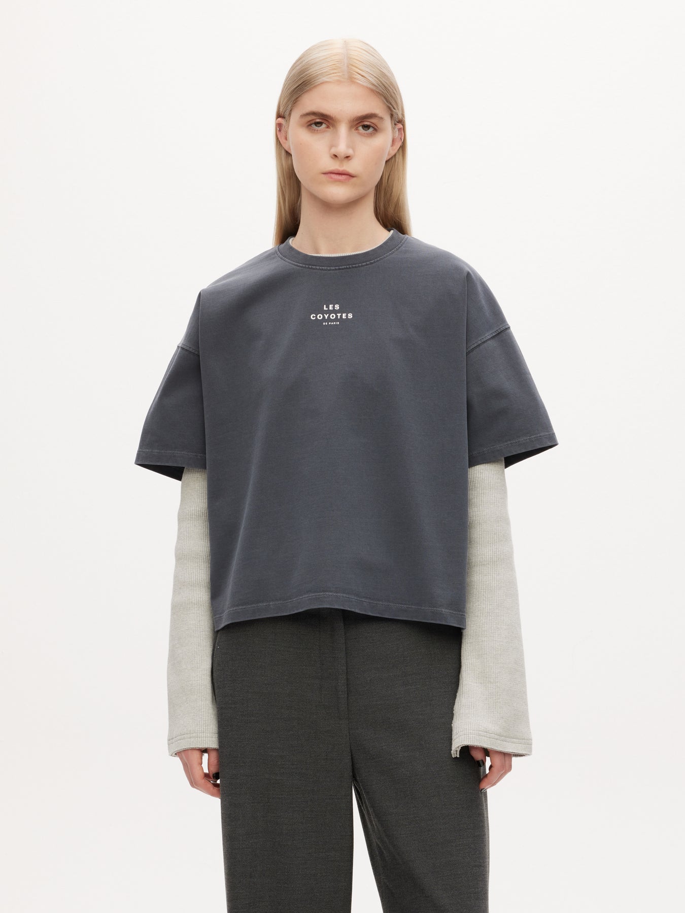 Logo Boxy-Fit Tee - Anthra