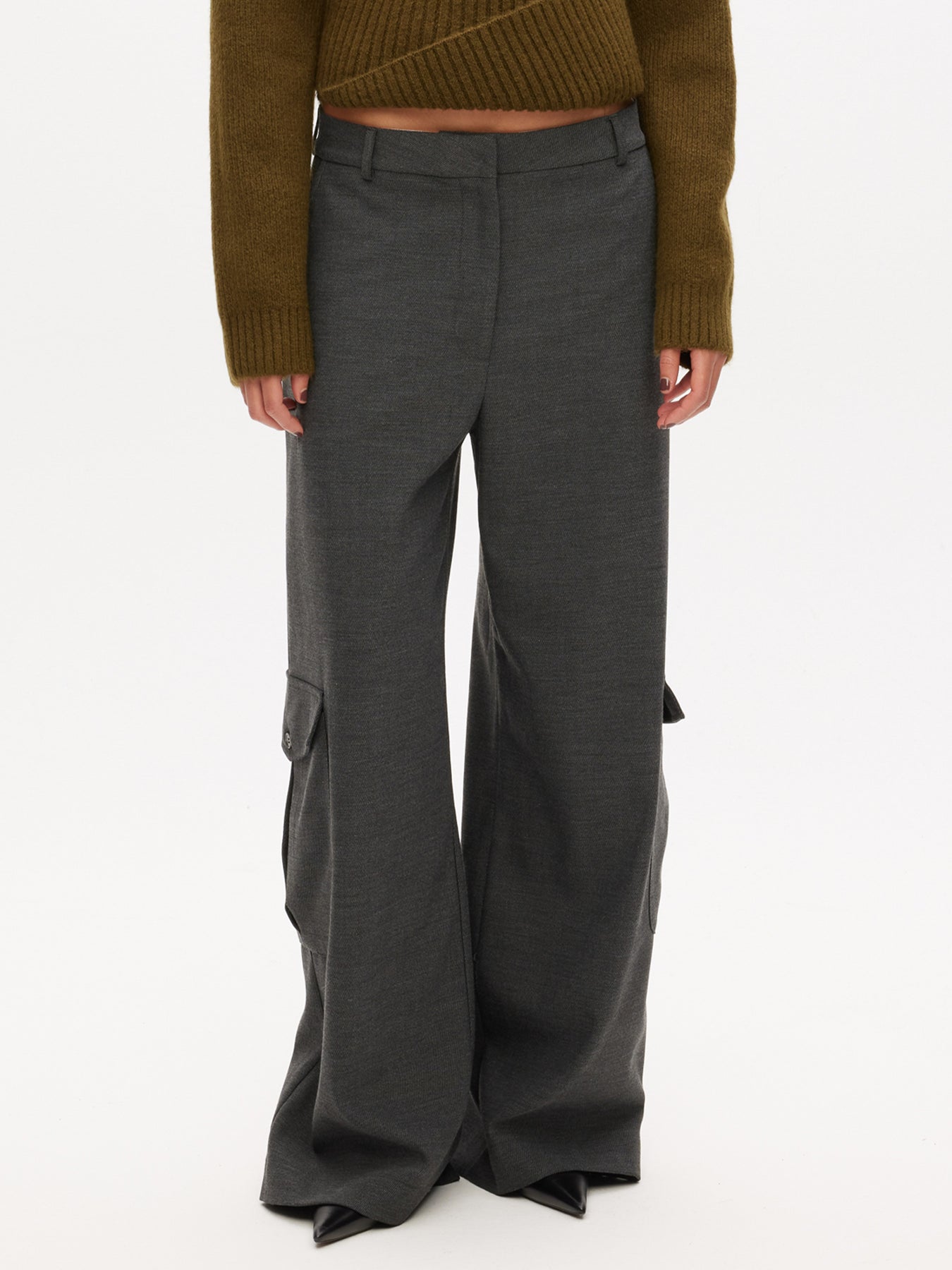 Cargo Trousers - Grey Melange