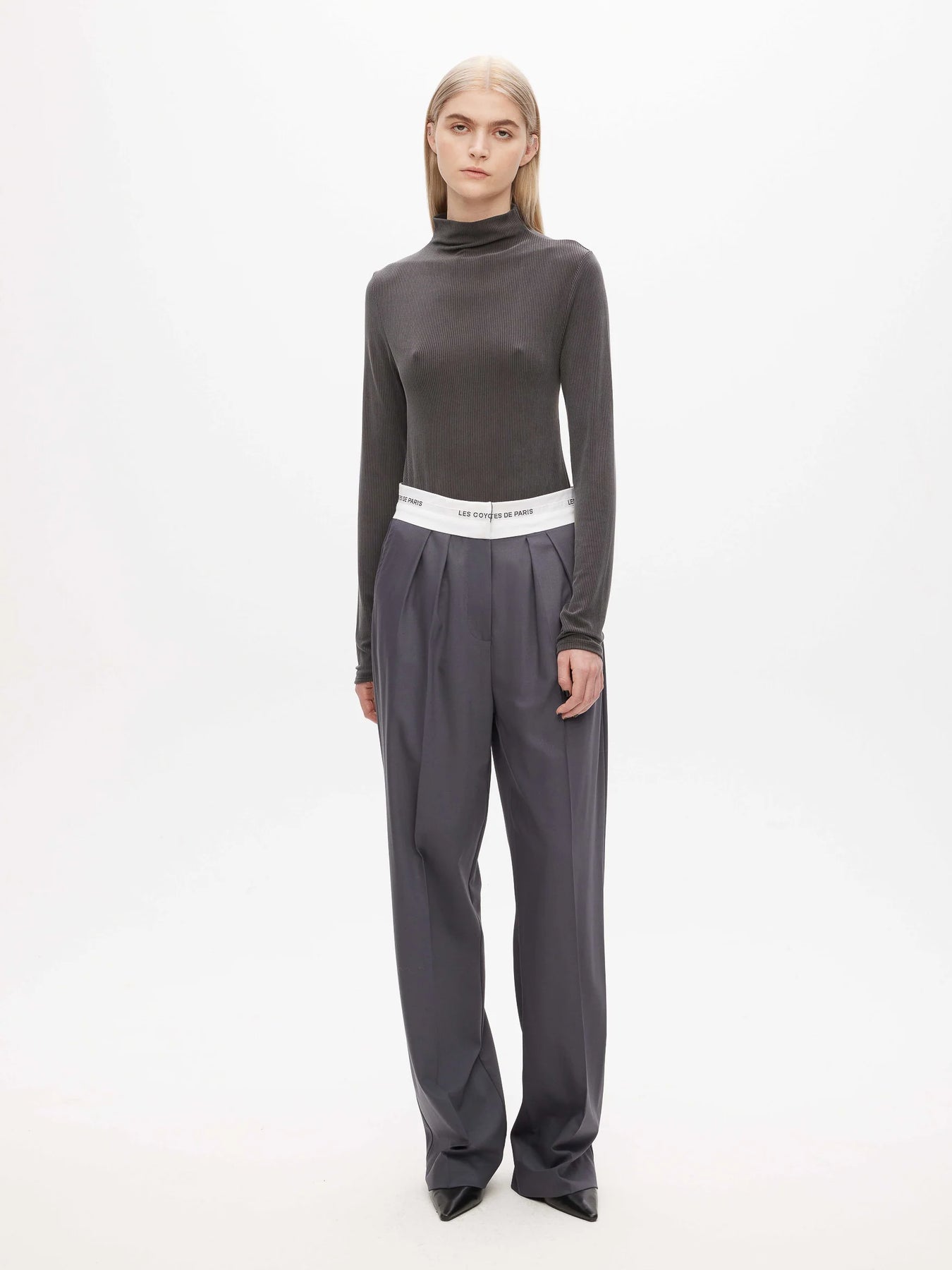 Branded Waistband Trousers - Stålgrå